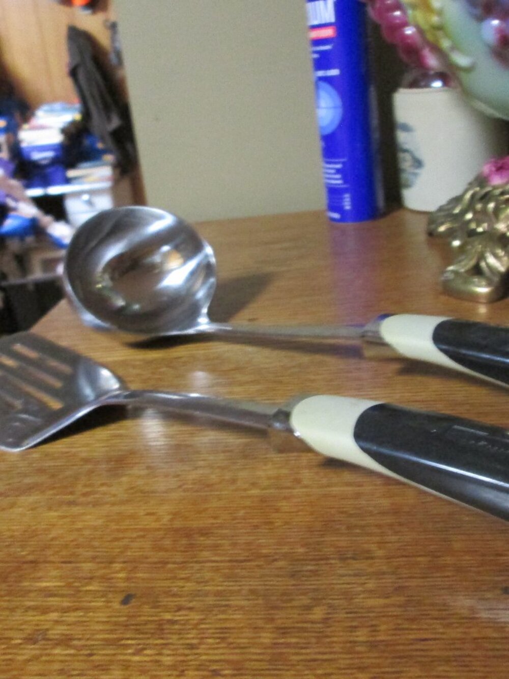 vtg Kenmore slotted spatula and soup ladle HEAVY stainless quality
